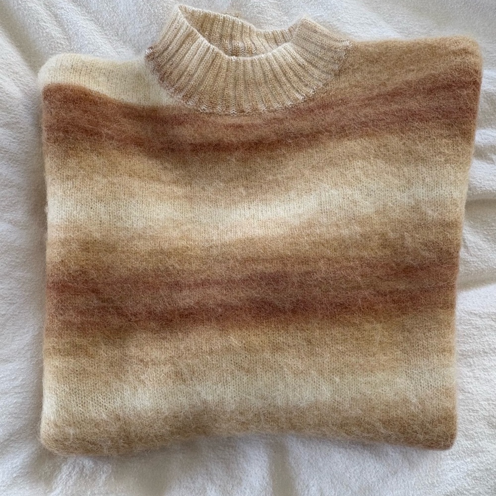 Acne Studios Beige and Brown Knit Jumper Sweater